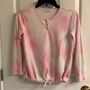 Girls btween Pink/White Fleece Lined Shirt
